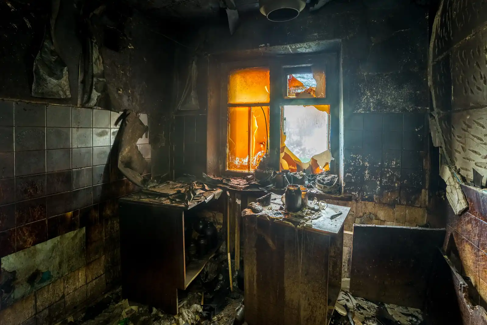 Fire damage restoration crew responding to a house fire in Saint Petersburg, FL near 33708